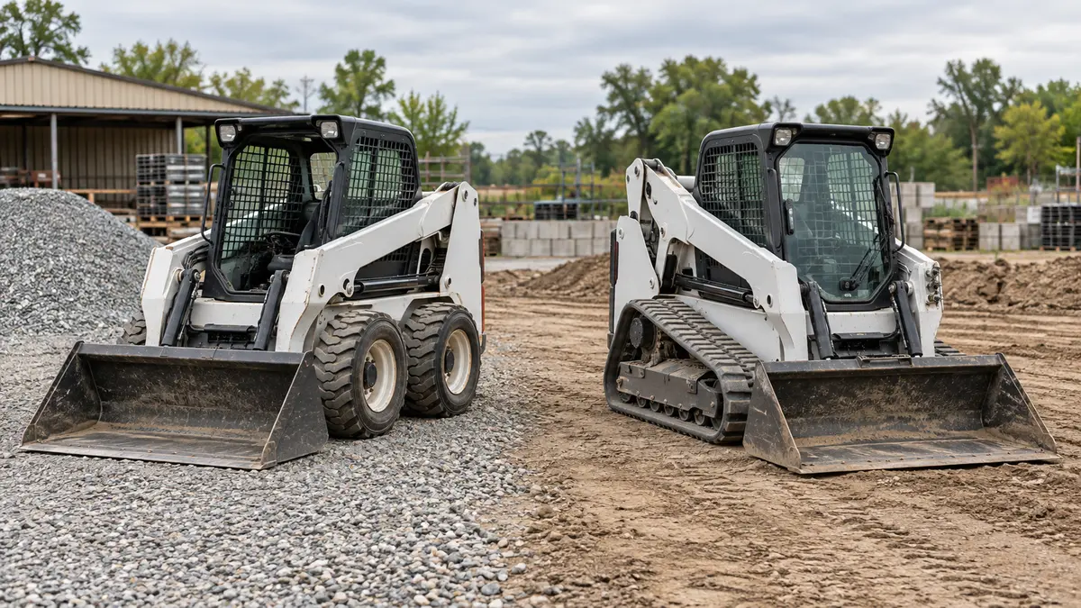Used wheeled skid steer and compact track loader on practical work surfaces